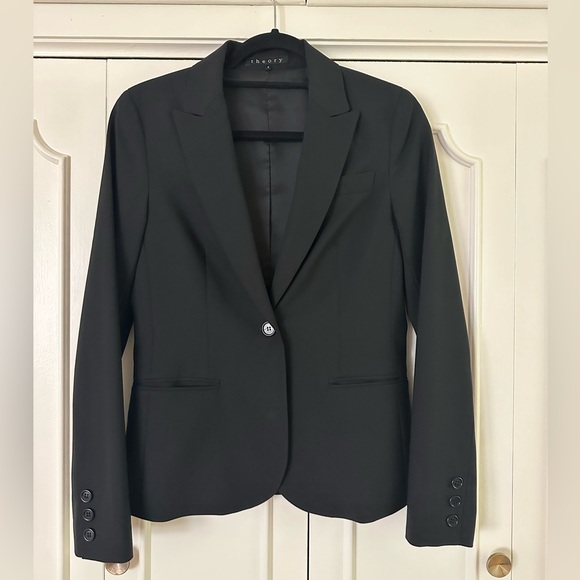 Theory black fitted blazer - Picture 1 of 4